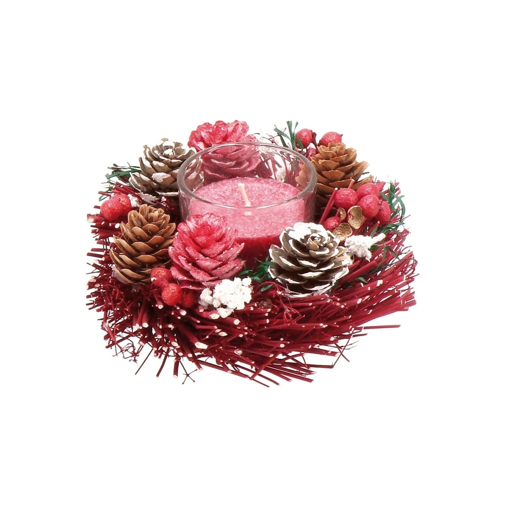 At Christmas Garland P/Candle Nat A4Col D14Xh7 Random