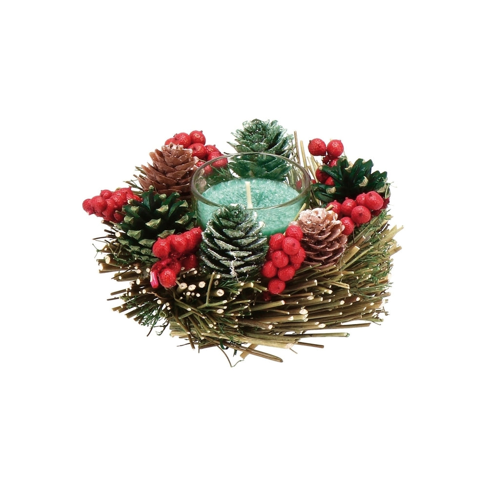 At Christmas Garland P/Candle Nat A4Col D14Xh7 Random
