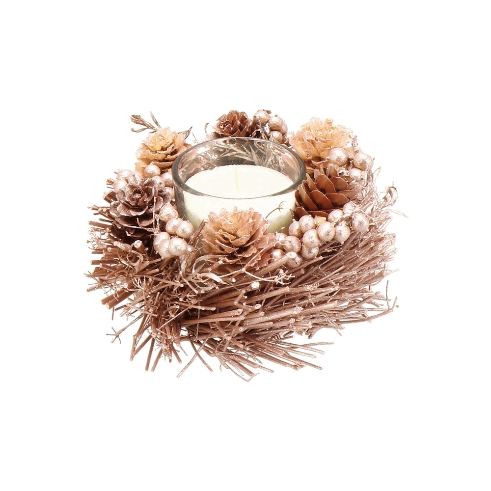 At Christmas Garland P/Candle Nat A4Col D14Xh7 Random