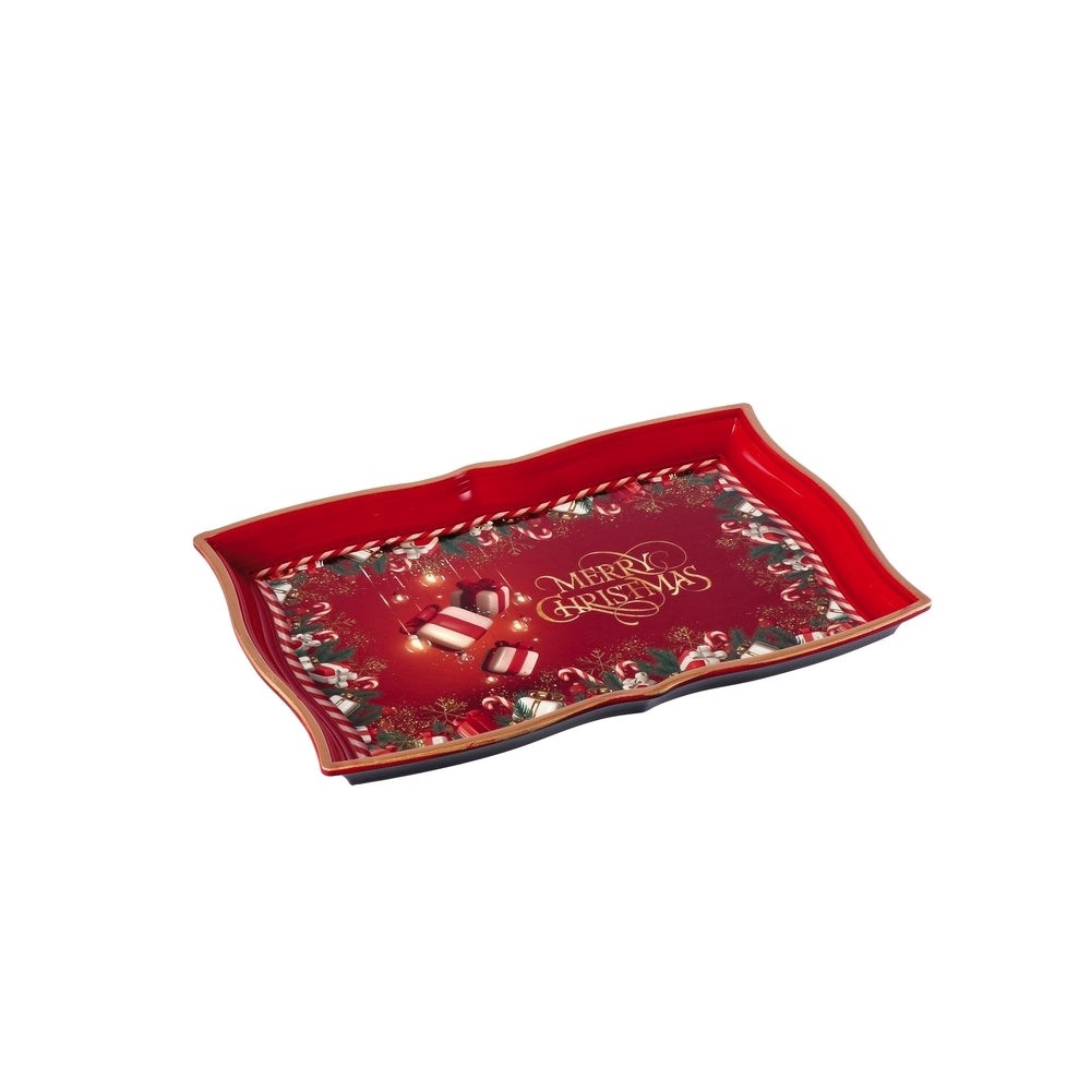 Ad Rectangular Plastic Tray Christmas 6 Decorations 35X23Xh2 cm