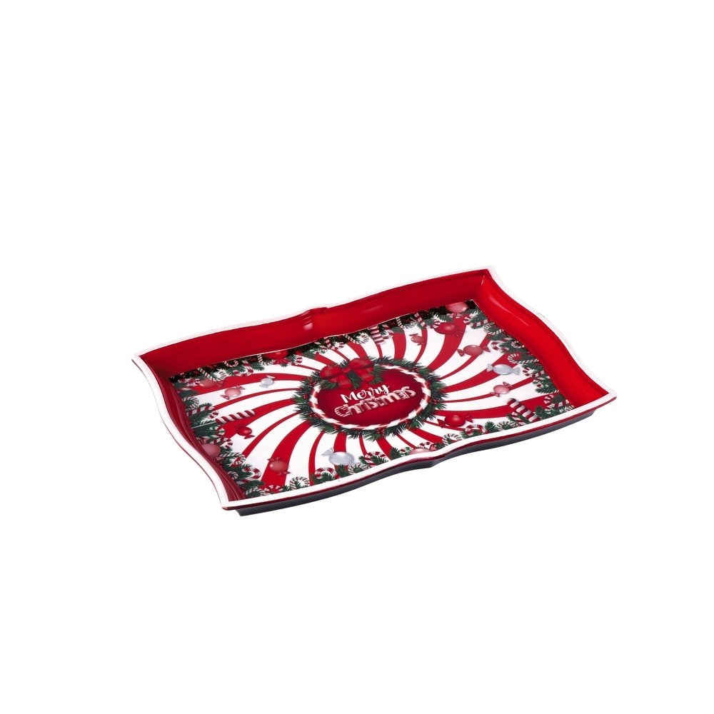 Ad Rectangular Plastic Tray Christmas 6 Decorations 35X23Xh2 cm