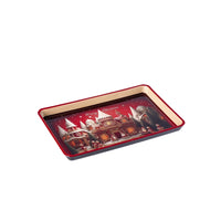 Ad Rectangular Plastic Christmas Tray 6 Decorations 31X21Xh2cm 1 random