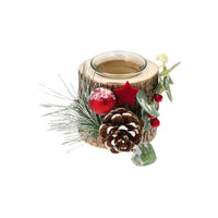 For Christmas P/T.Light Wood A2M Nat Diam14Xh8
