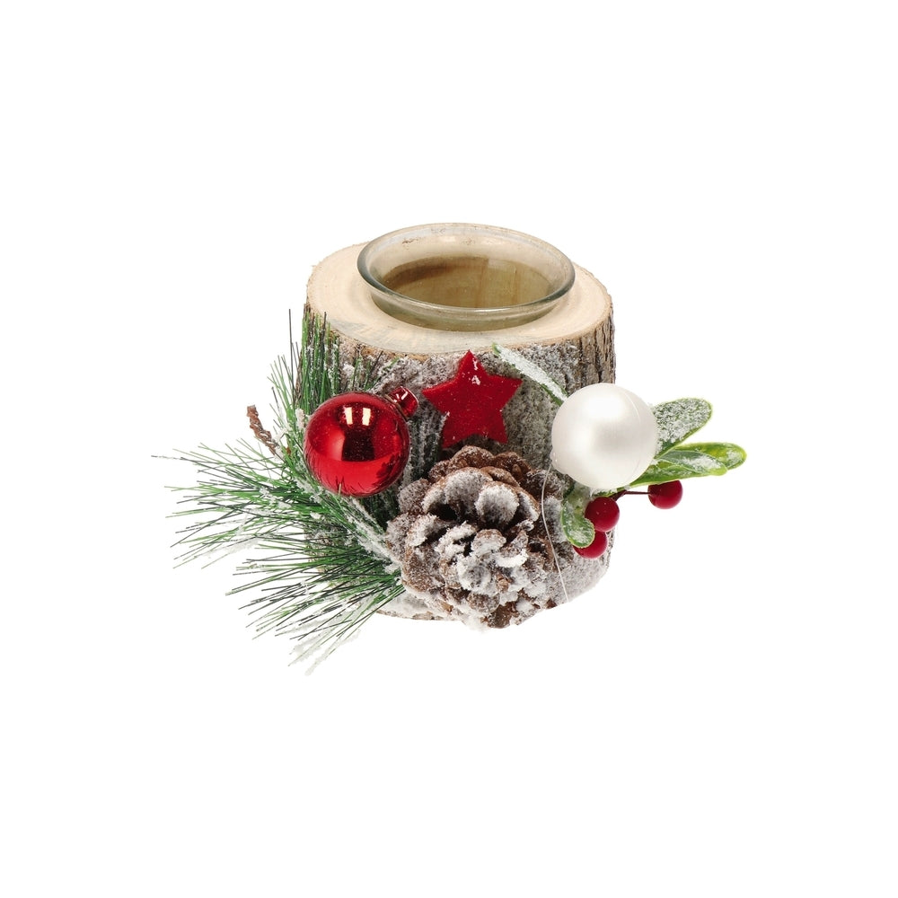 For Christmas P/T.Light Wood A2M Nat Diam14Xh8