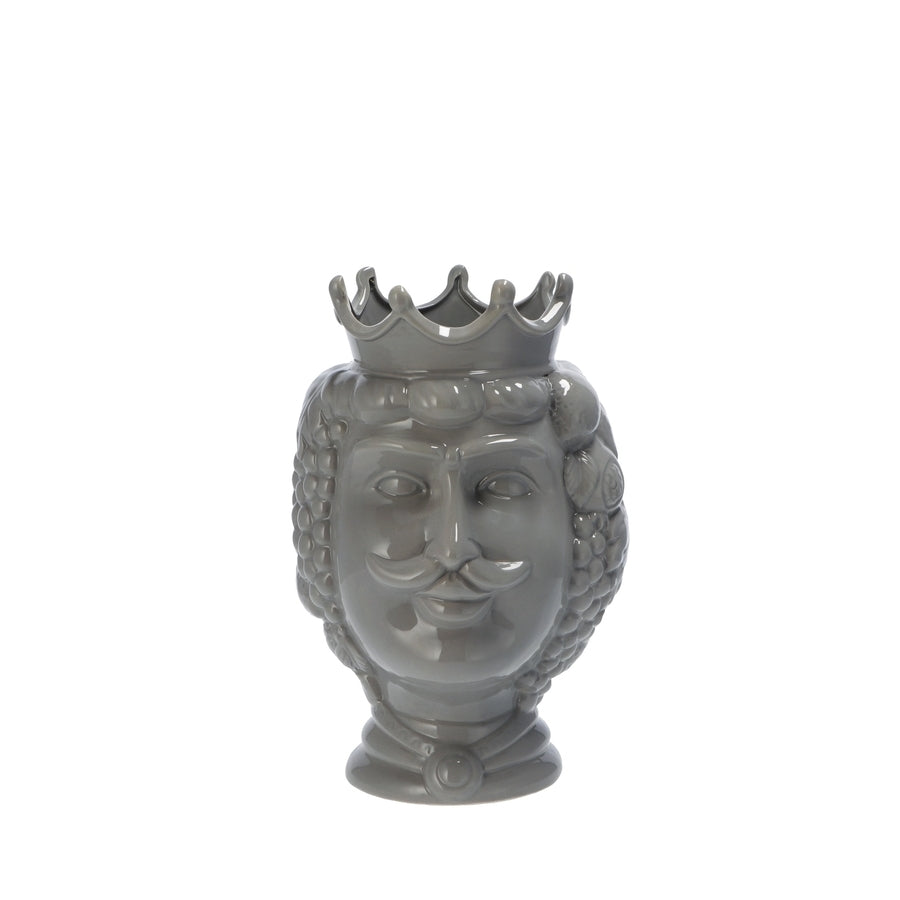 Ad Vaso Ceramica Testa Moro 3 colori D17Xh26