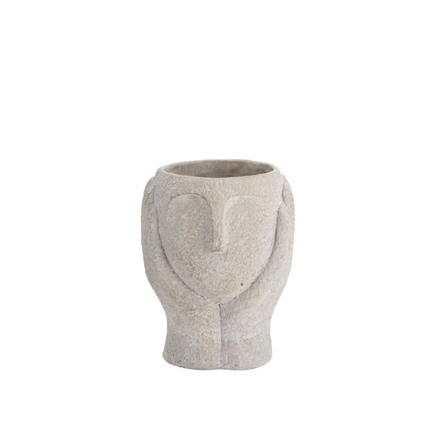 Ad Vaso Cemento Viso 2 colori 16X13Xh20Cm
