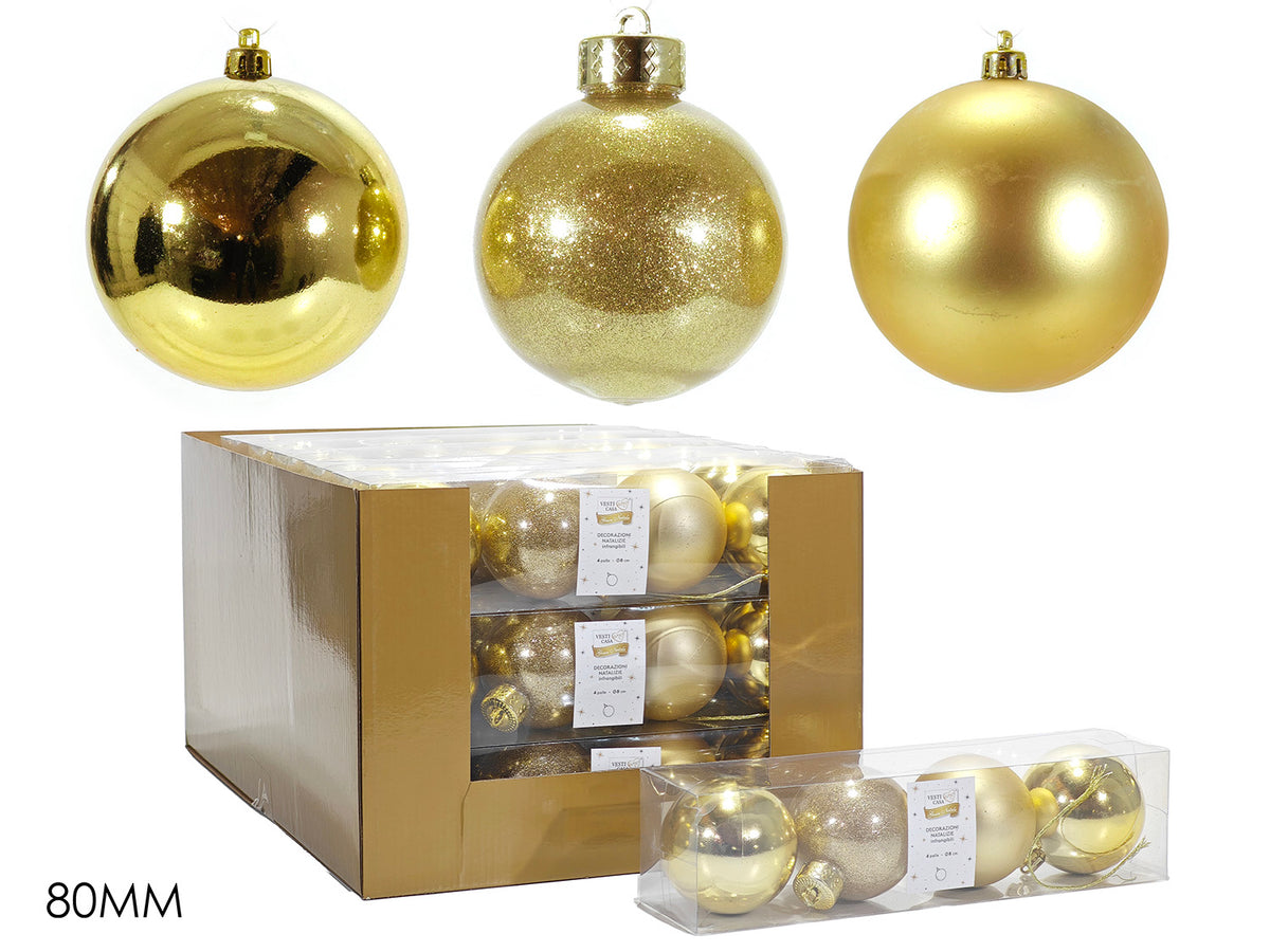 G.Natale Set 4 Palle 80 Mm Oro Mix