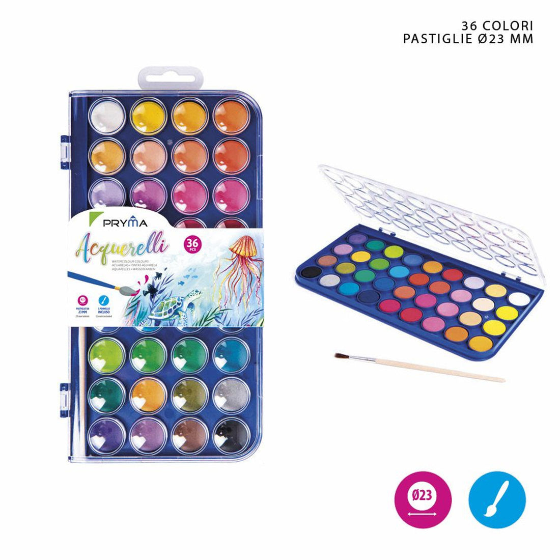 Pryma  Acquerelli 16 colori 23Mm