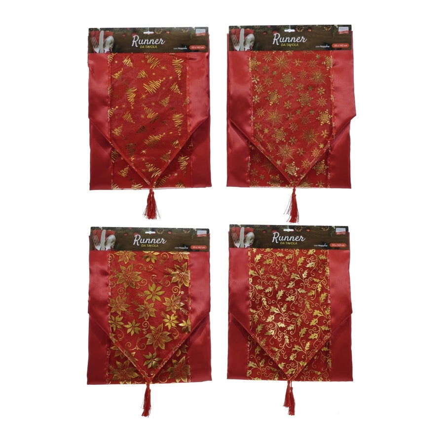 G.Natale Runner Rosso C/Glitt. 35X180 4Ass