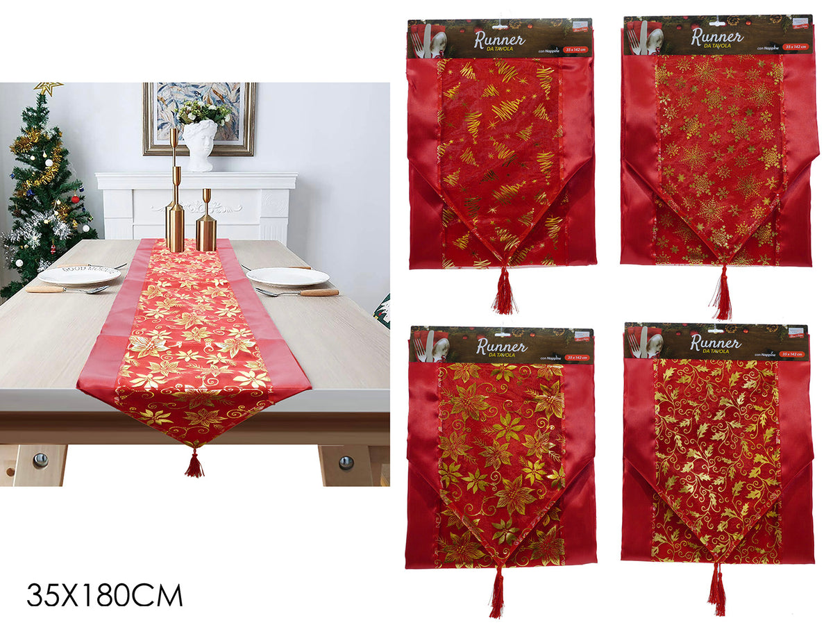 G.Natale Runner Rosso C/Glitt. 35X180 4Ass