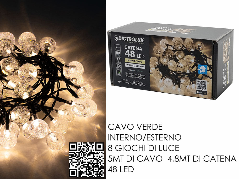 G.Natale Catena 48 Palle X Esterno Bianco Caldo Prog