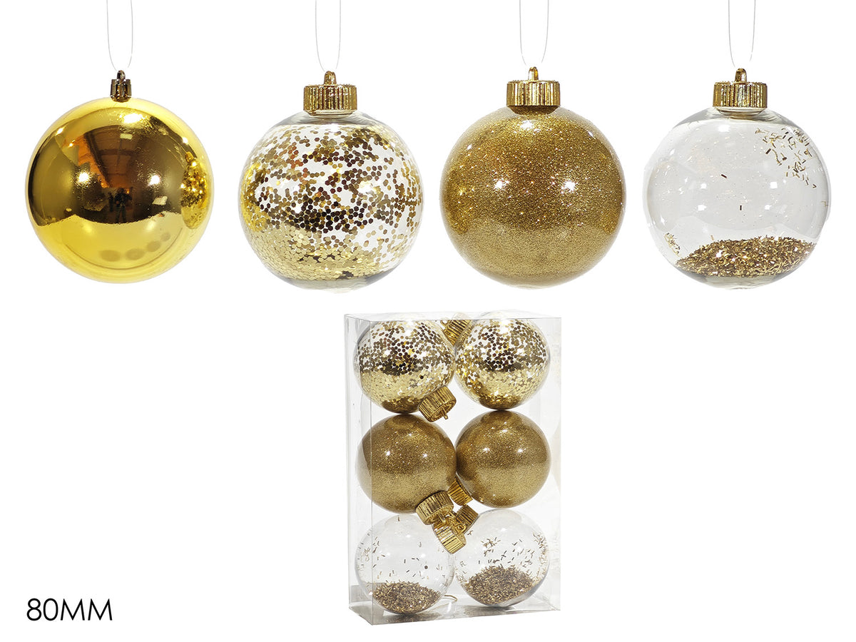 G.Natale Set 6 Palle 80Mm  Oro