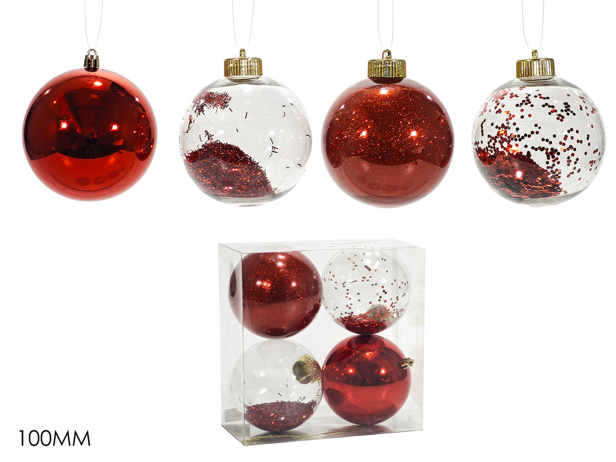 G.Natale Set 4 Palle 100Mm Rosso