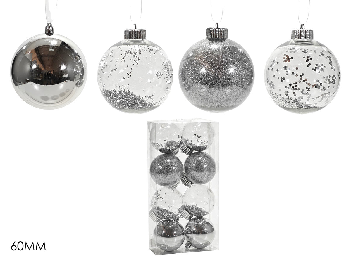 G.Natale Set 8 Palle 60Mm Silver