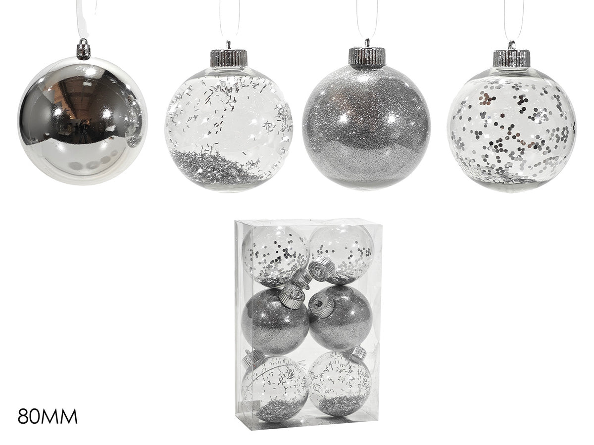 G.Natale Set 6 Palle 80Mm  Silver
