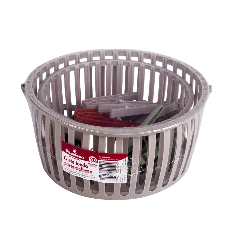 Precious Clothes Peg Basket With 20 Clips