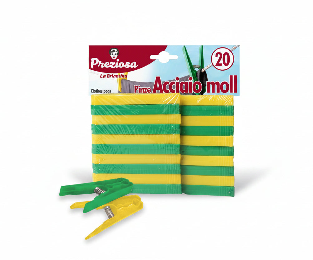 Preziosa Pinze Bucato Acciaio Moll 20Pz