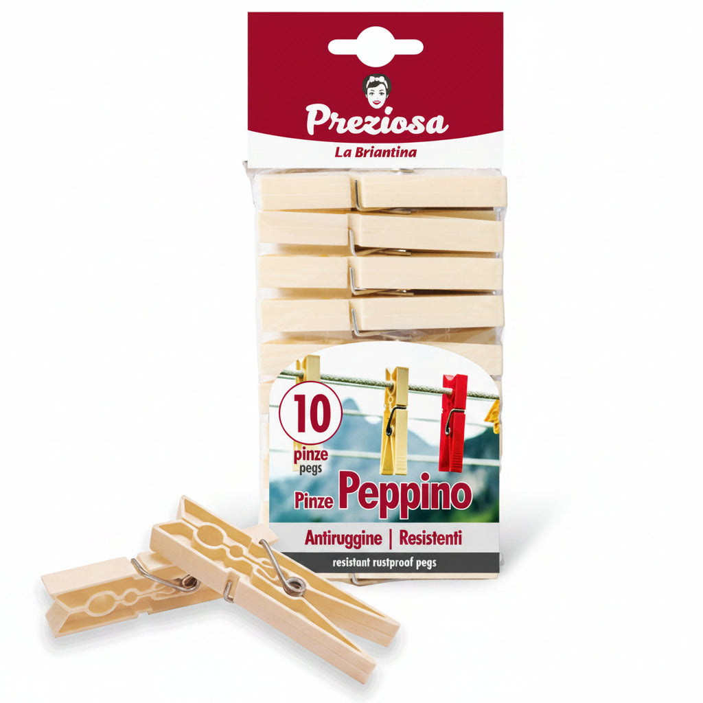 Preziosa Pinze Bucato Tipo Legno Peppino 10Pz
