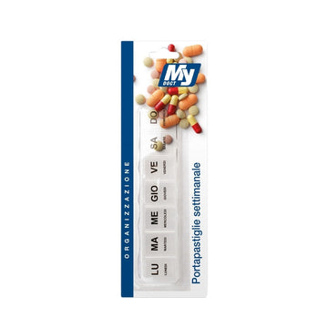 MyDoct Portapastiglie Settimanale Rettangolare 15X3X22 Cm