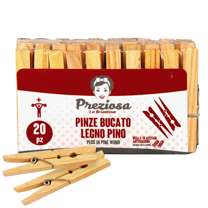 Precious Wooden Laundry Pegs Pine 20Pcs