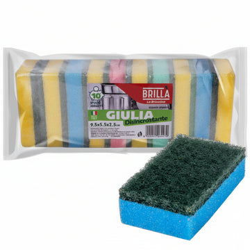 Brillà - Spugne Abrasive Giulia 10 Pz 95x55x25 cm