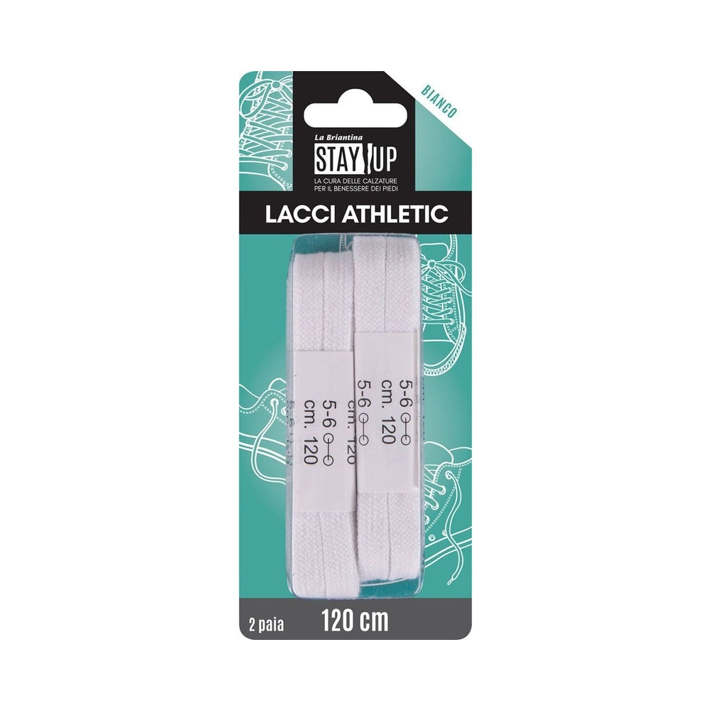 Brilla Lacci Piatti 120Cm 2Paia Bianchi