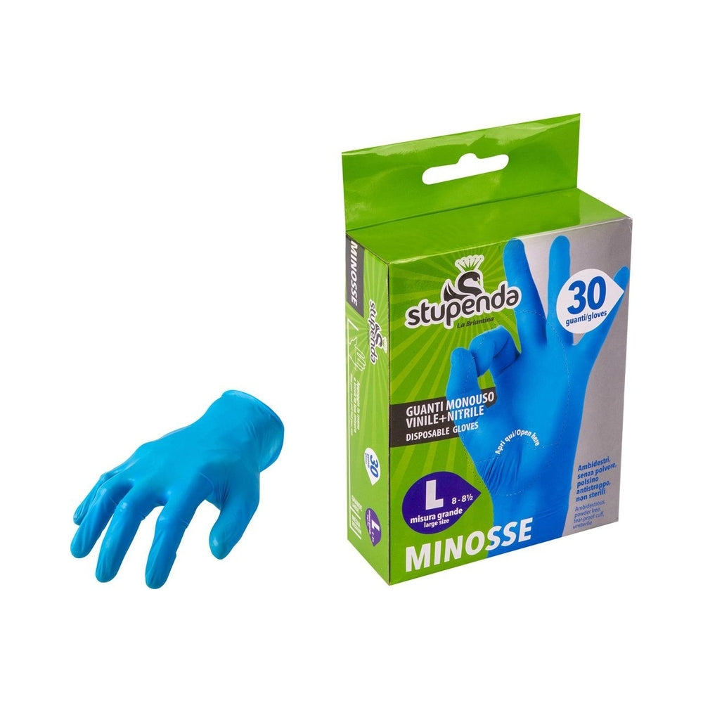 Minosse Nitrile Vinyl Gloves 30 Pcs Size L