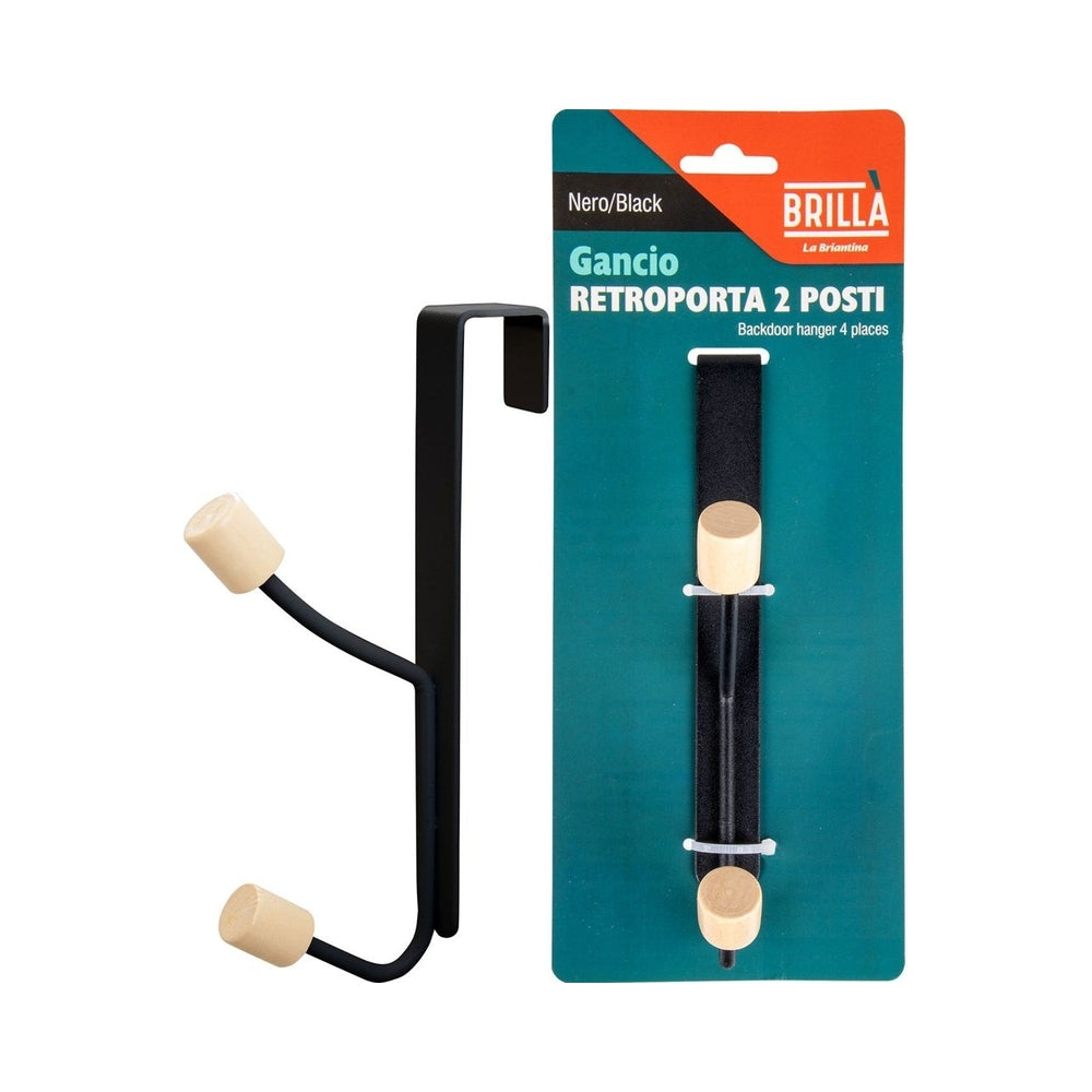 Brilla Gancio Retroporta 2 Posti Nero Metallo