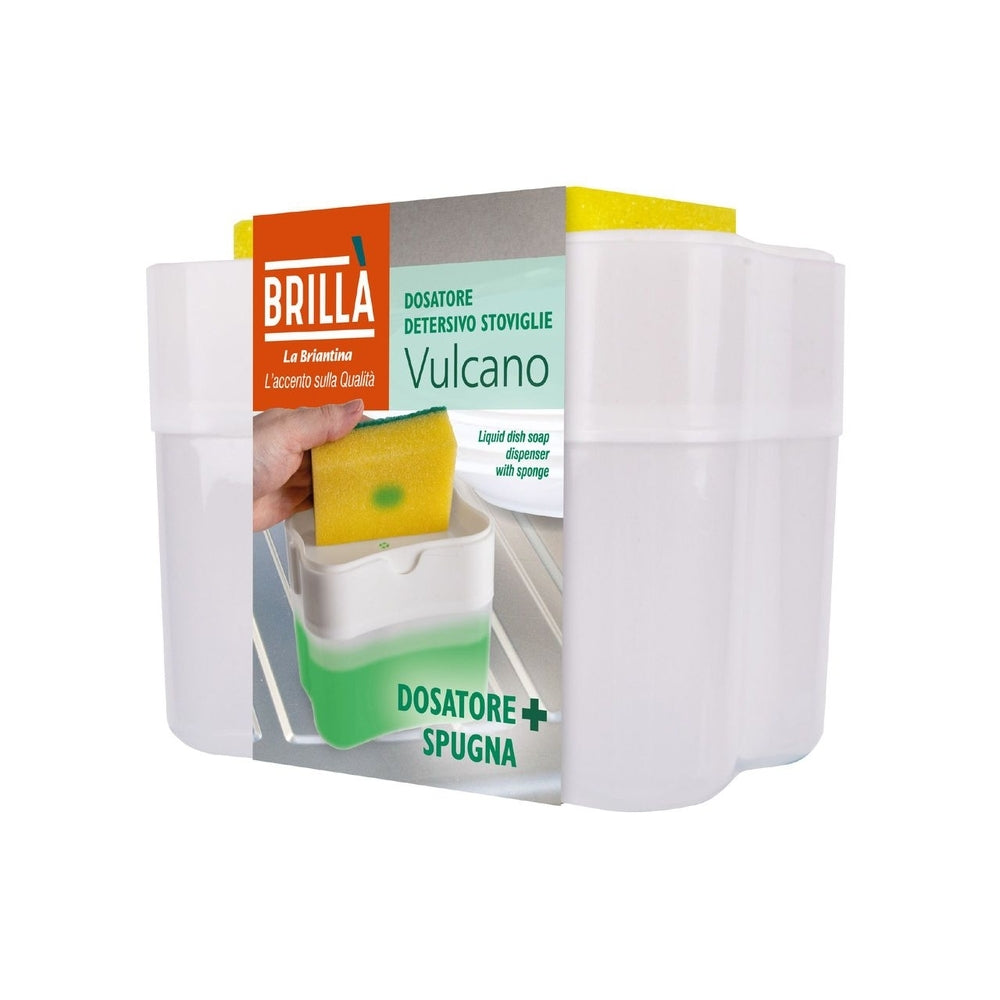 VULCANO DISPENSER SET SPONGE FOR DISH DETERGENT.
