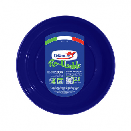 Dopla Riutilizzabili Piatto 25Pz Frutta Blu