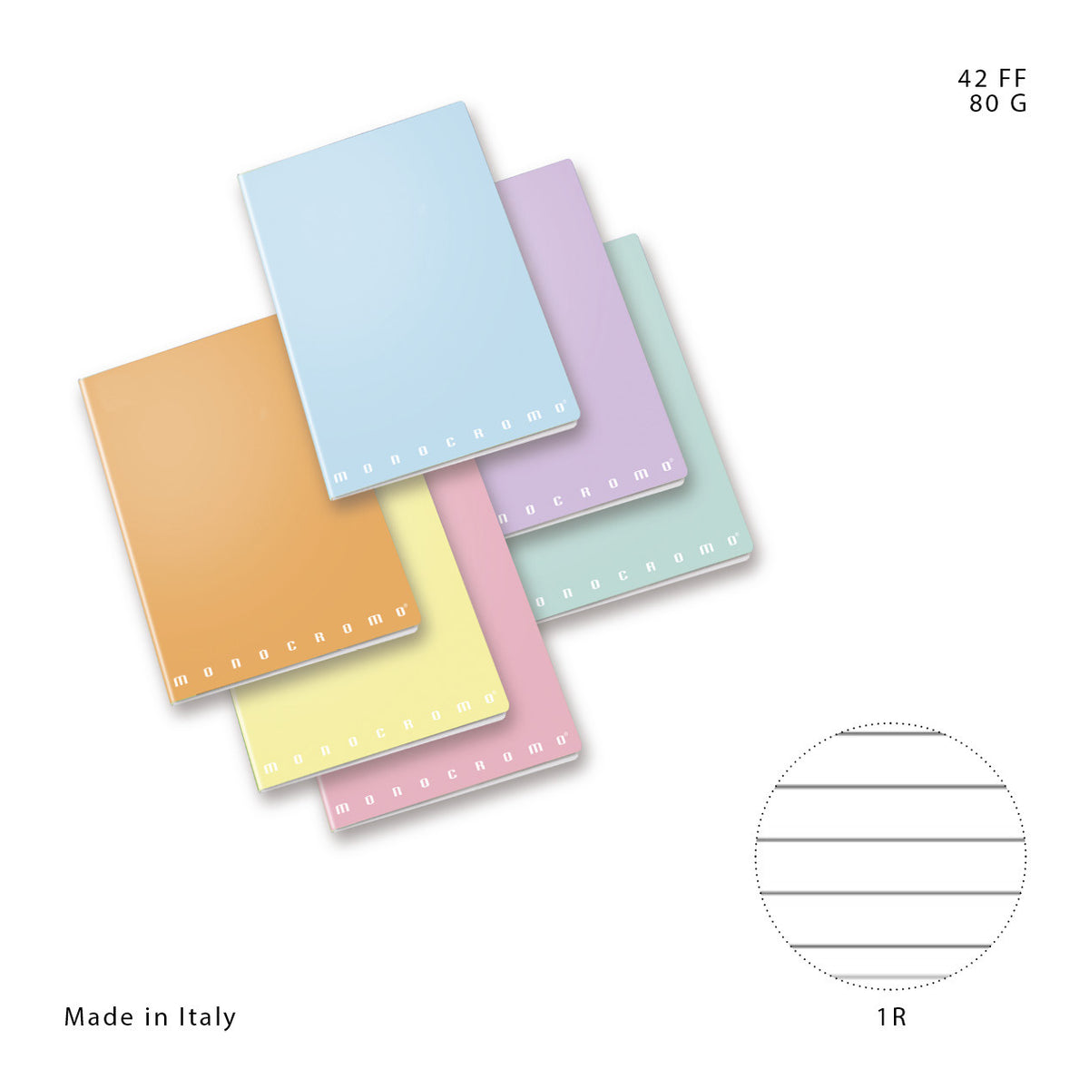 Pigna - Quaderno Maxi Monocromo A4 42FF 80g 1R