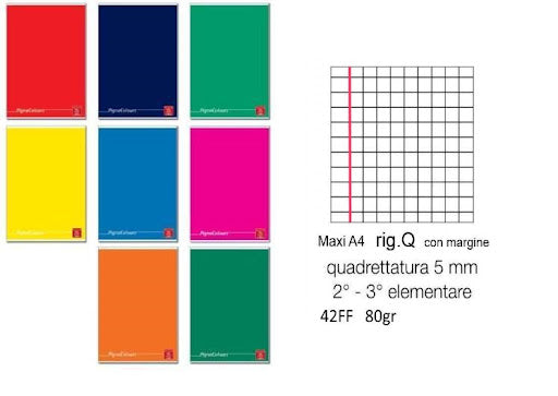 Pigna Quaderno Maxi A4 42FF 80G 0Q Colours