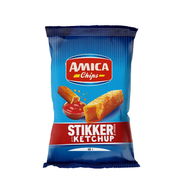 Amica Chips Stikker Ketchup 3D 40G