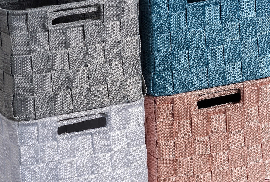 Ad - Assorted Velum Polyester Baskets 4 Colors 26X17Xh11Cm