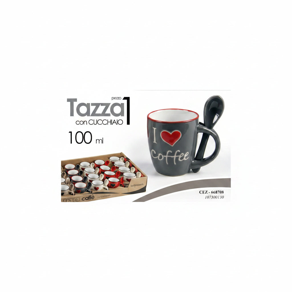 Gicos Tazza con Cucchiaio 100ml 56*67 assortiti