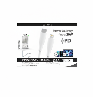 Wetech Cavo Usb C-Usb 8Pin 100Cm 2.4A
