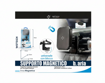 Wetech Supporto Auto Magnetico P/Bocchette Aria
