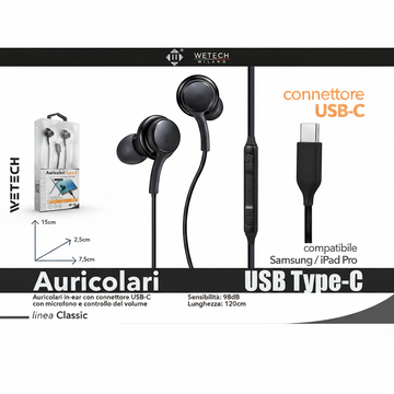 Wetech Auricolari Usb-C Compatibile Con Samsung