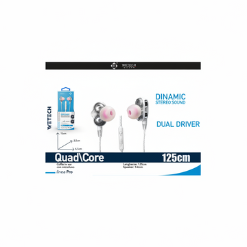 Wetech Auricolari Dinamic Dual Driver C/Mic E Regolatore Vol