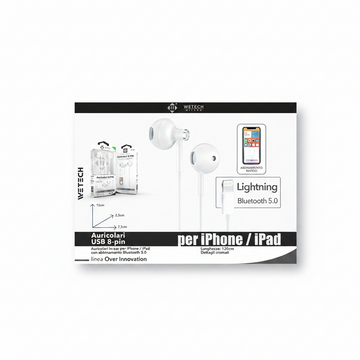Wetech Auricolari 8 Pin C/Regolazione Volume