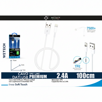 Wetech Cavo Lightning In Tpe Premium 2.4A 1M