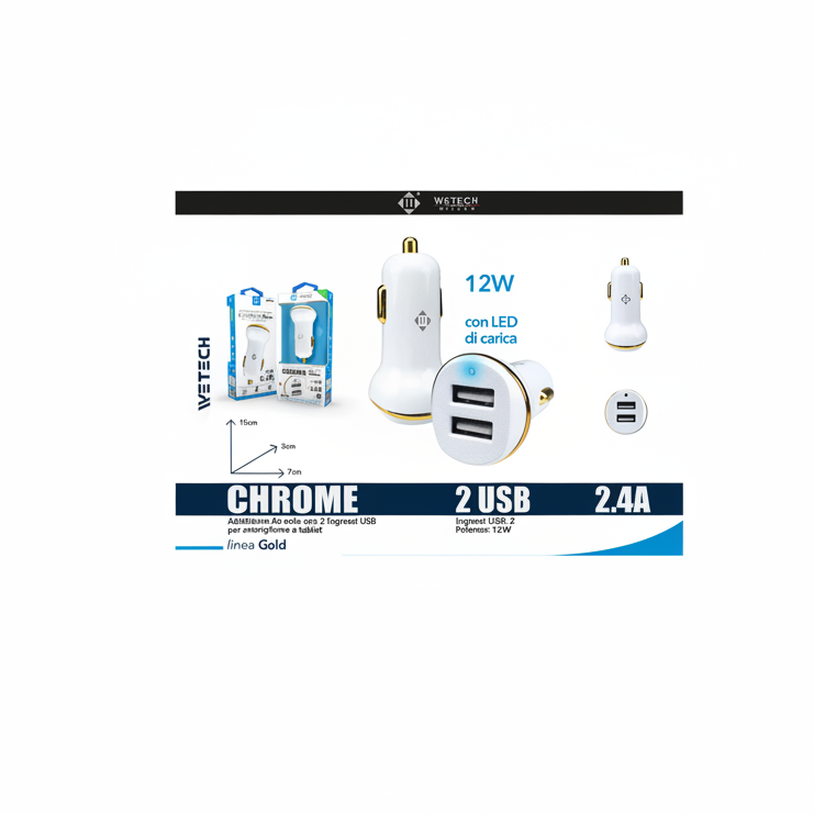 Wetech Adattatore Da Auto Usb 2.4A Wb200