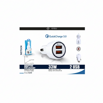Wetech Adattatore Da Auto Usb 2 Usb Quick Charge 6A