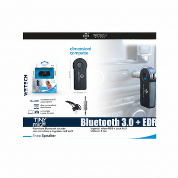 Wetech Ricevitore Bluetooth Con Microfono Wd02