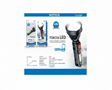 Wetech Torcia Usb Ricaricabile 4 Modalita