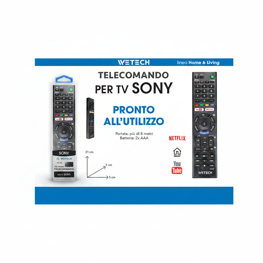 Wetech Telecomando Tv Comp.Con Sony Tv