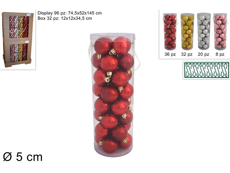 Christmas Cilindro 32 Palline 5Cm