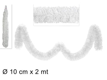 Christmas Filo Addobbo 10Cm X2Mt Bianco