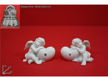 Christmas Angelo Addorment.Su Cuore C/Strass 4.5Cm