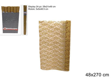 Christmas Rotolo Organza Merletto
